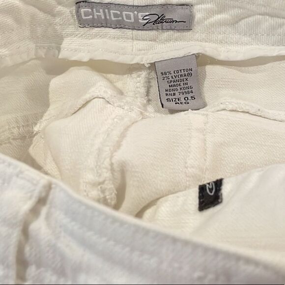 Chico’s Platinum Denim Collection Size 0.5 (US 6) White Stretch Jeans - Picture 3 of 5